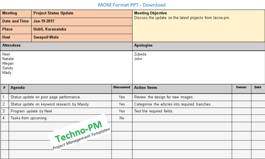 Detail Template Mom Meeting Excel Nomer 16