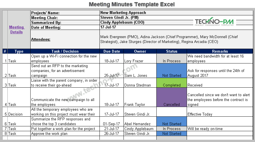 Detail Template Mom Meeting Excel Nomer 3