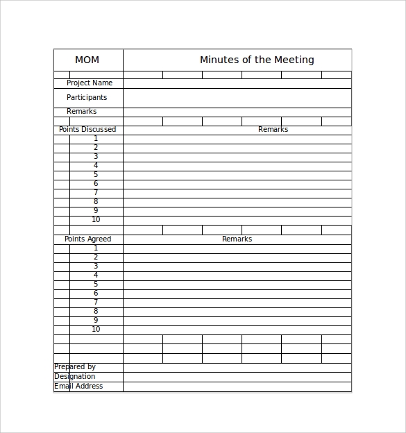 Detail Template Mom Meeting Excel Nomer 31