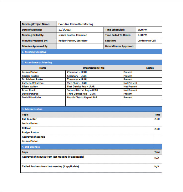 Detail Template Mom Meeting Excel Nomer 38