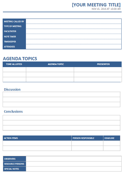 Detail Template Mom Meeting Excel Nomer 43