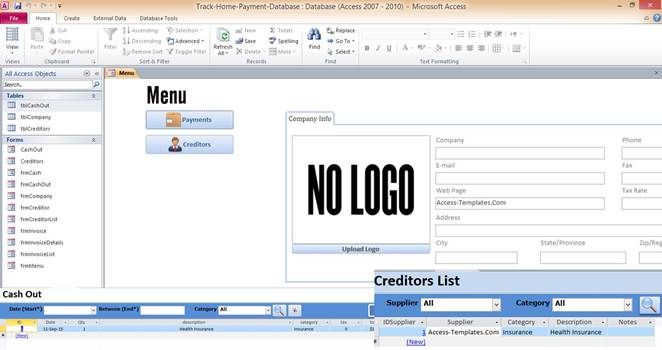 Detail Template Ms Access 2007 Nomer 10