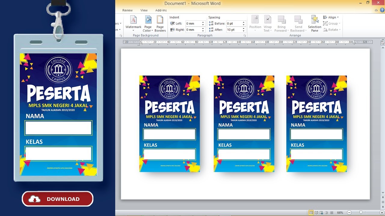 Download Template Name Tag Panitia Nomer 24