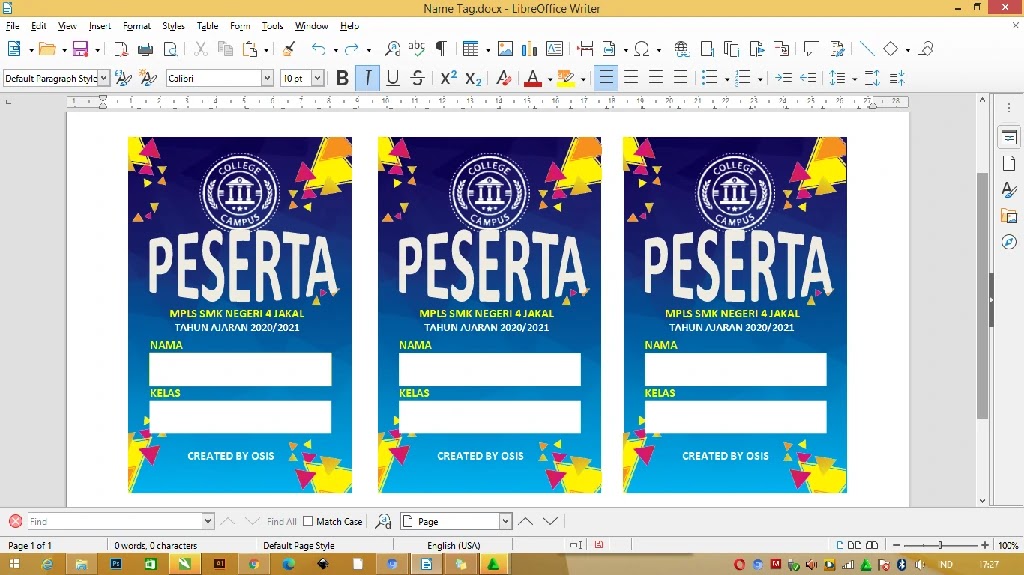 Detail Template Name Tag Word Nomer 52