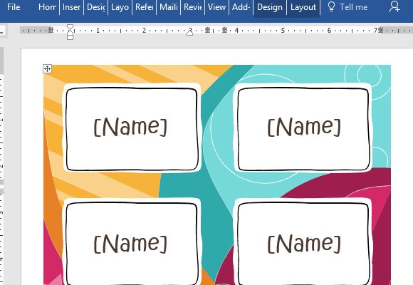 Detail Template Name Tag Word Nomer 7