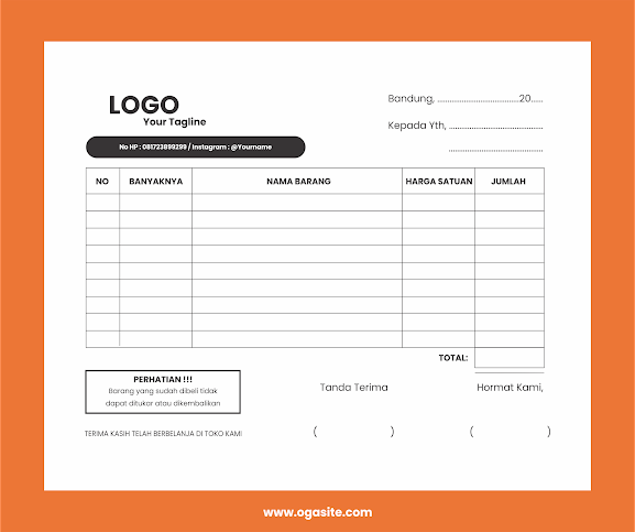 Detail Template Nota Excel Nomer 10