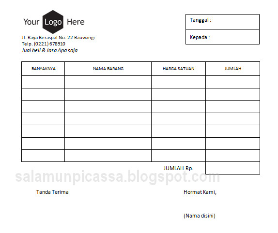 Detail Template Nota Excel Nomer 12