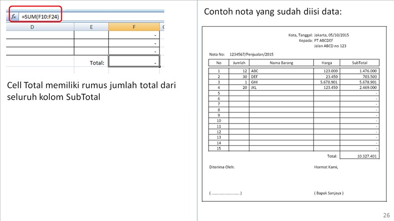 Detail Template Nota Excel Nomer 33