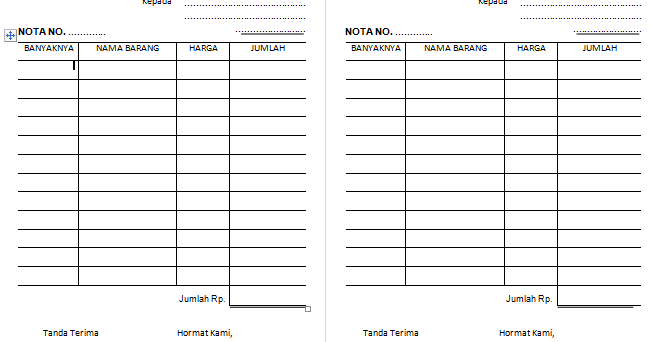 Detail Template Nota Excel Nomer 47