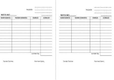 Detail Template Nota Kosong Nomer 9