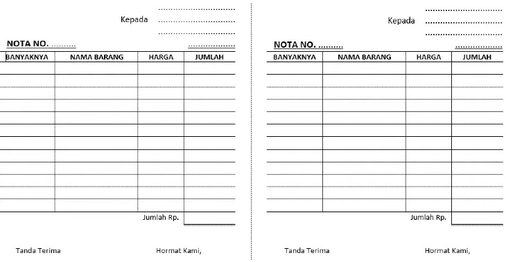 Detail Template Nota Kosong Nomer 20