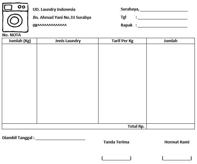 Detail Template Nota Kosong Nomer 22