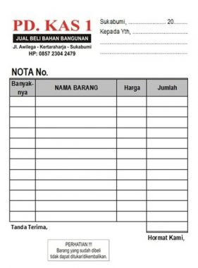 Detail Template Nota Kosong Nomer 29