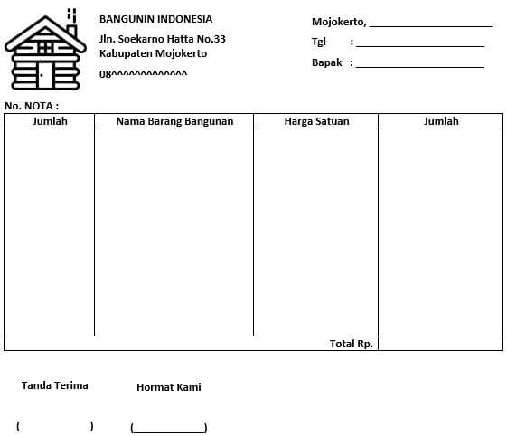 Detail Template Nota Kosong Nomer 33