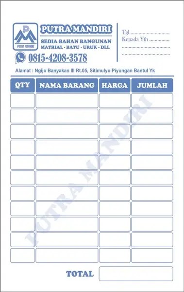 Detail Template Nota Kosong Nomer 34