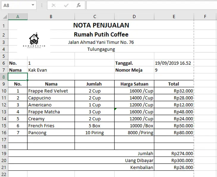 Detail Template Nota Kosong Nomer 35