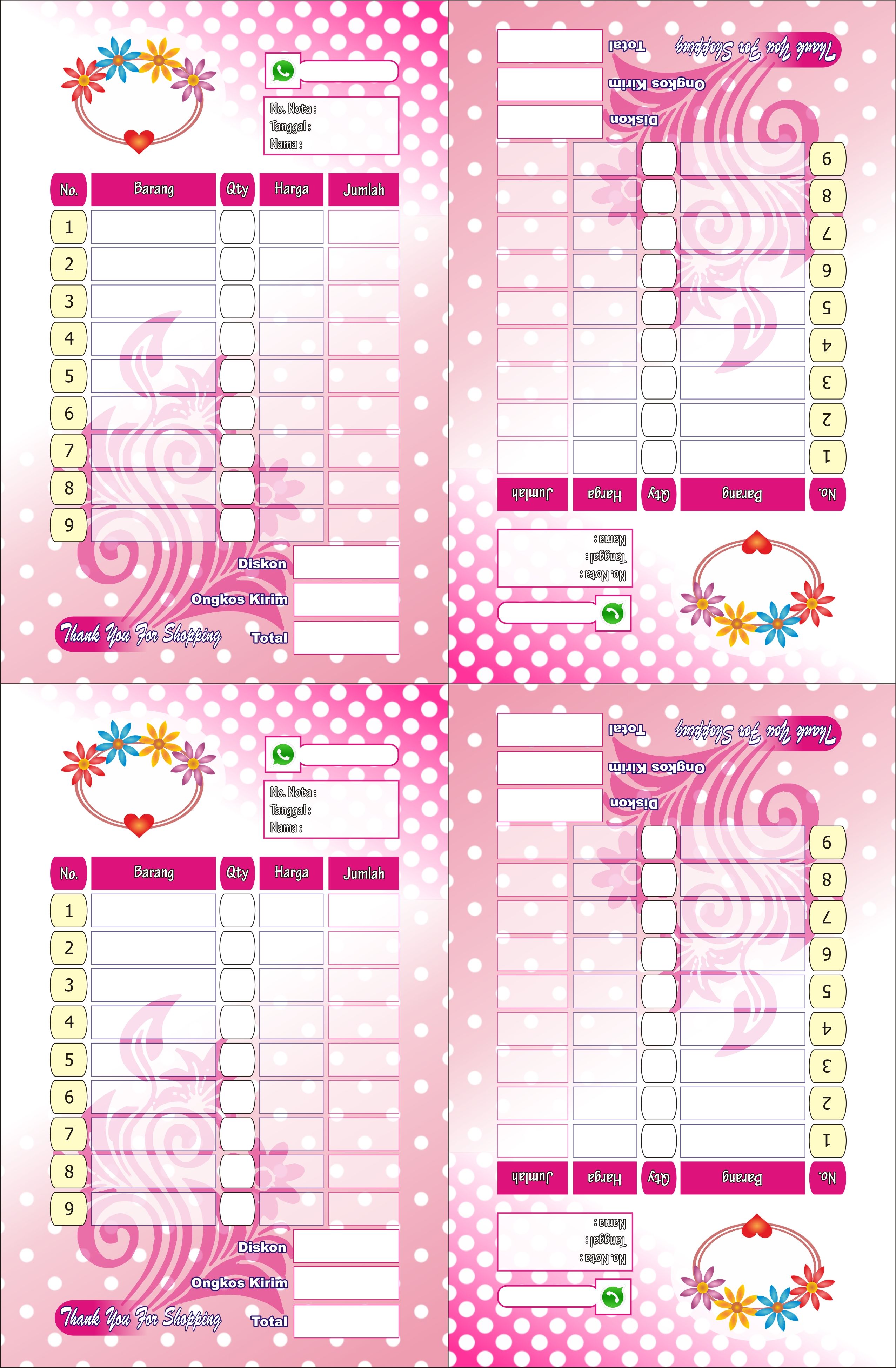 Detail Template Nota Kosong Nomer 50