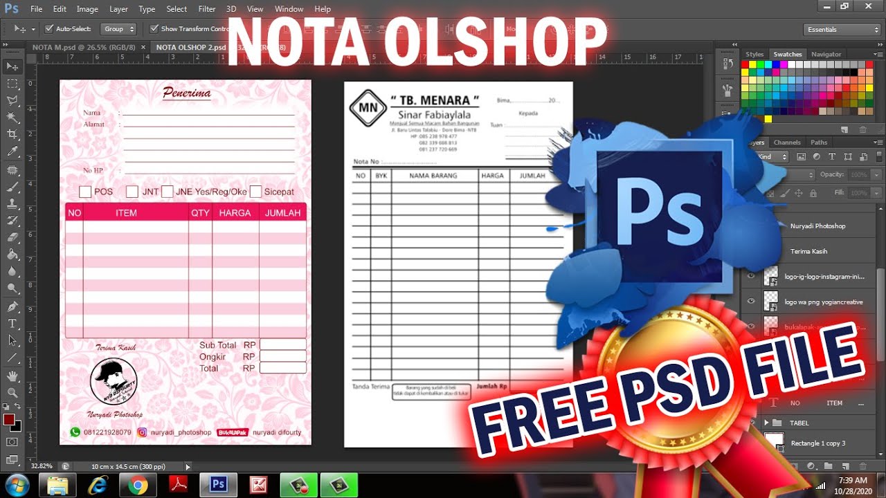 Detail Template Nota Psd Nomer 37