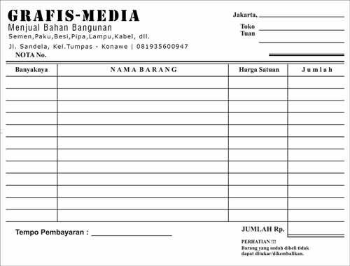 Detail Template Nota Toko Nomer 16