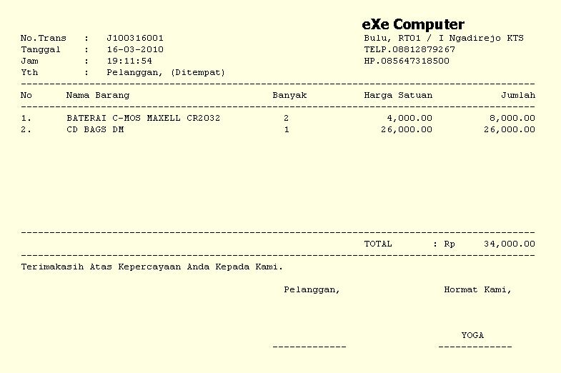 Detail Template Nota Toko Nomer 23