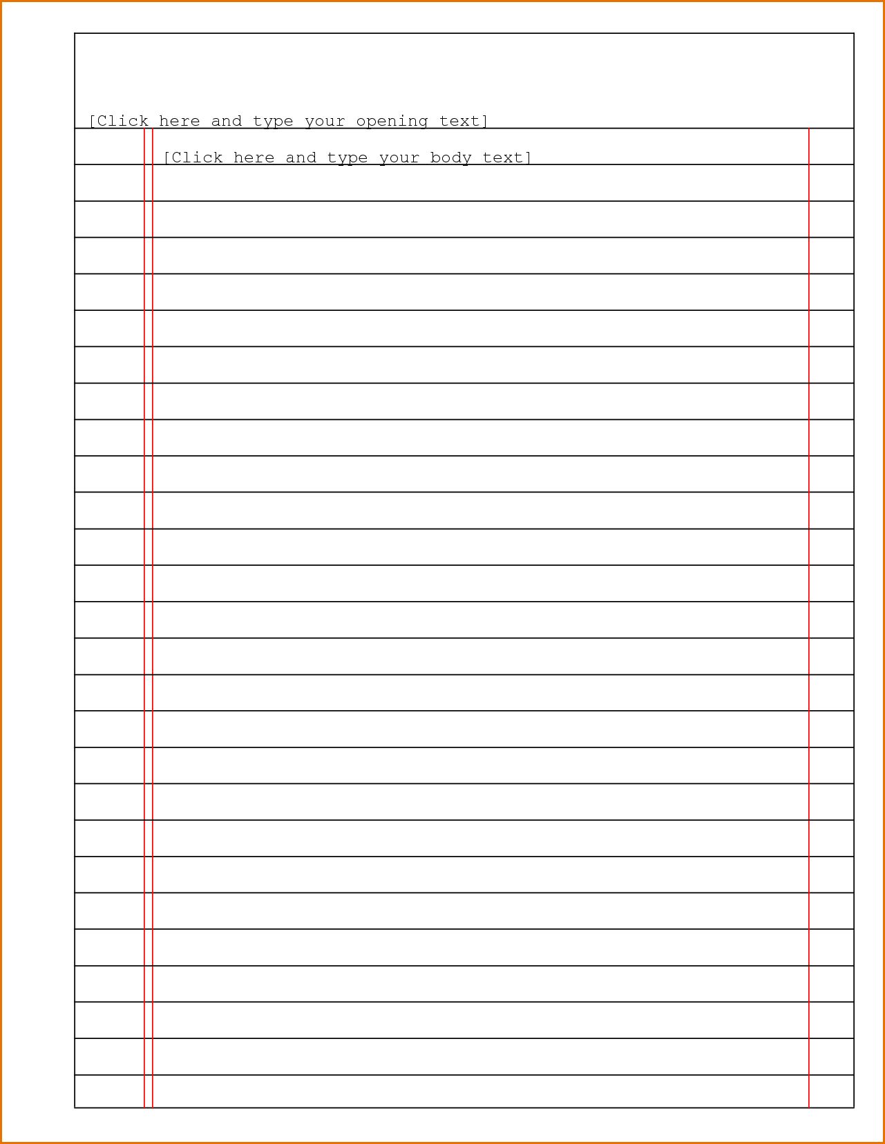 Detail Template Notebook Paper For Word Nomer 39