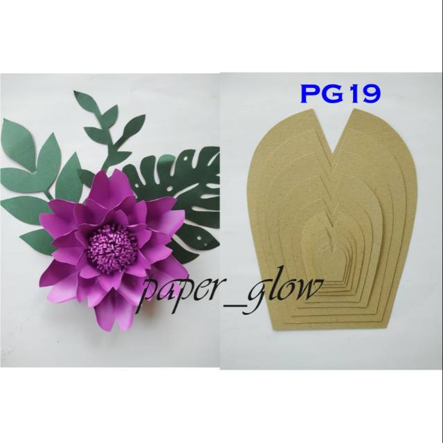 Detail Template Pola Daun Paper Flower Nomer 33