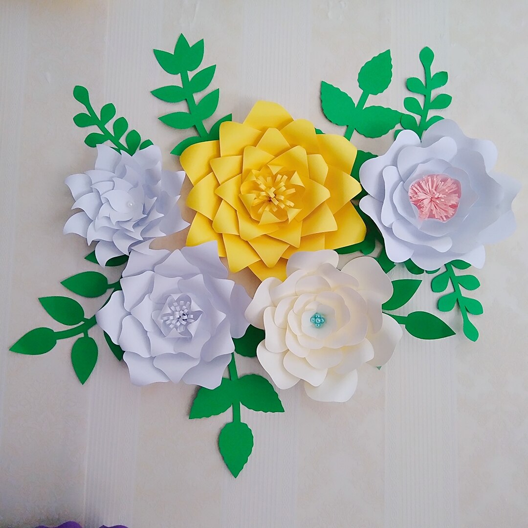 Detail Template Pola Daun Paper Flower Nomer 49