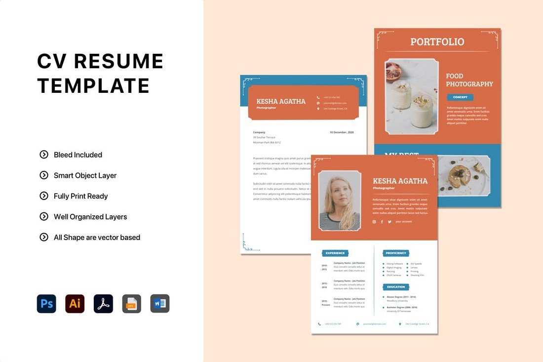 Detail Template Portfolio Word Nomer 10