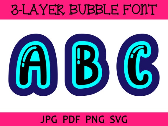 Detail Bubble Schrift Nomer 6