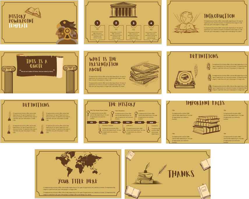 Detail Template Powerpoint Free History Nomer 9