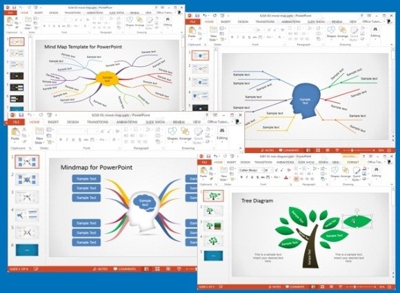 Detail Template Powerpoint Mind Map Nomer 19