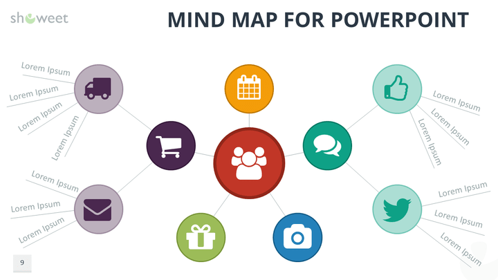 Detail Template Powerpoint Mind Map Nomer 39