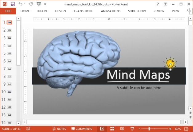 Detail Template Powerpoint Mind Map Nomer 40