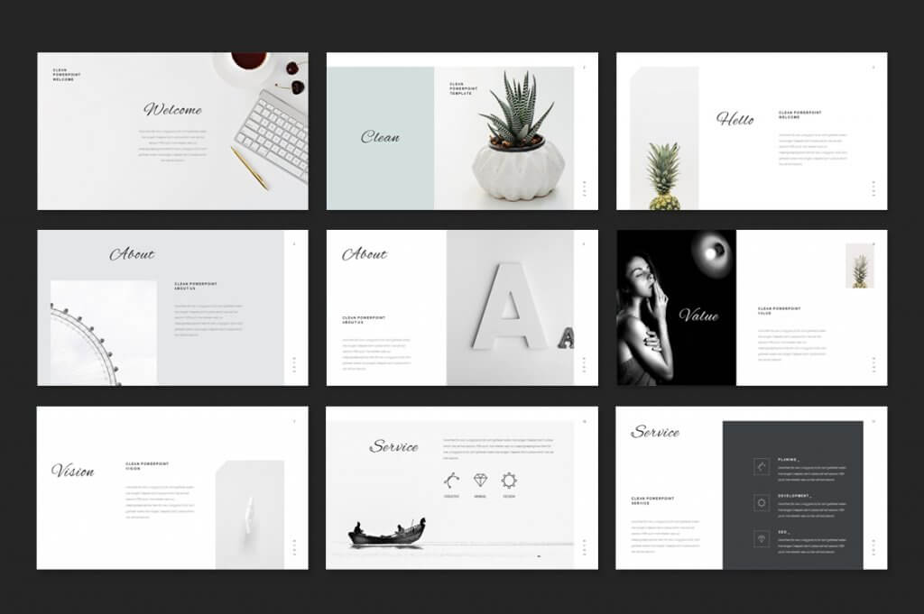 Detail Template Powerpoint Minimal Nomer 15
