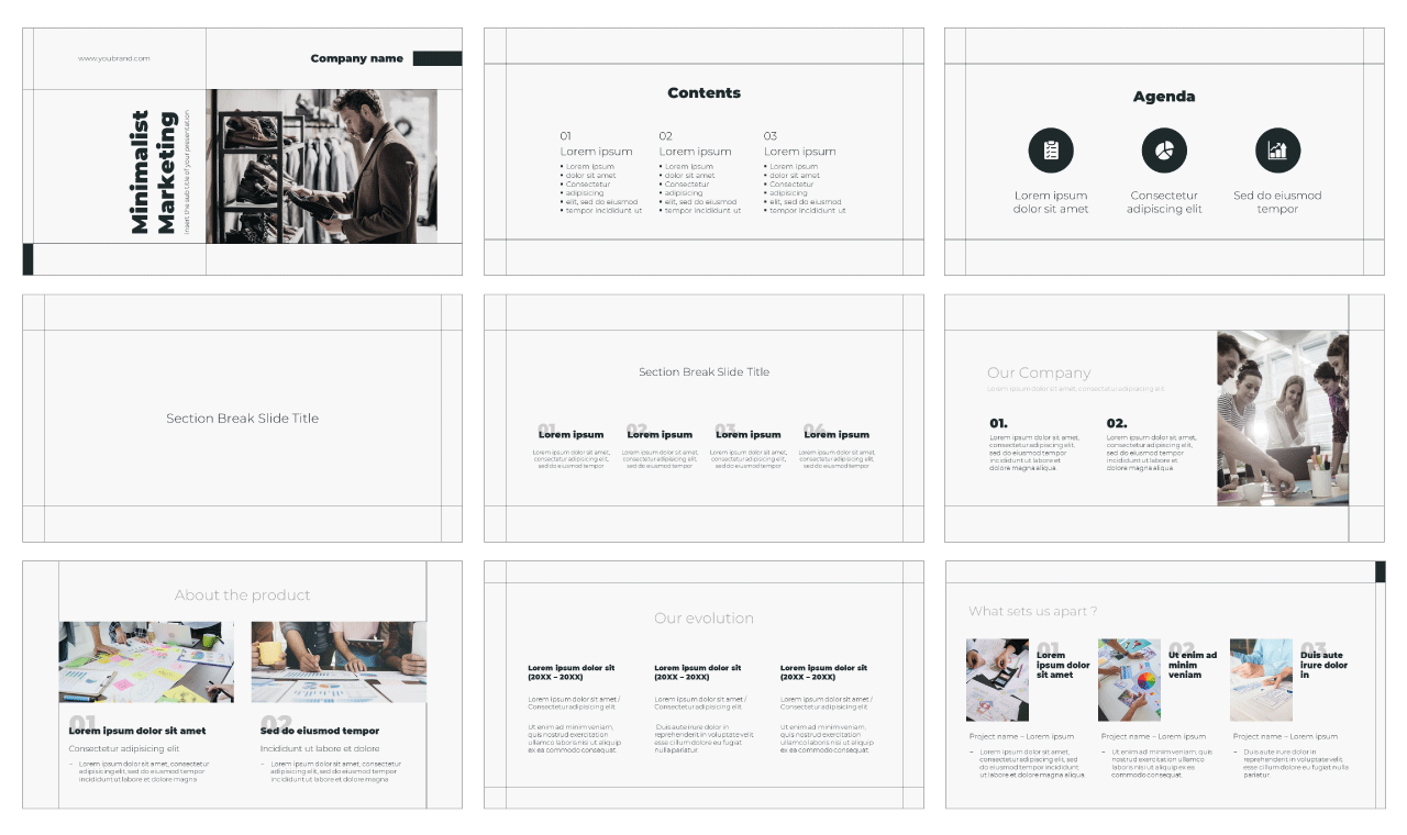 Detail Template Powerpoint Minimal Nomer 35