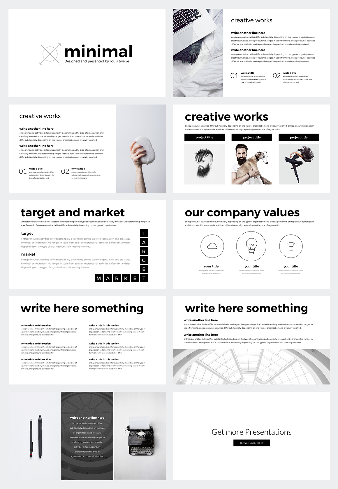 Detail Template Powerpoint Minimal Nomer 37