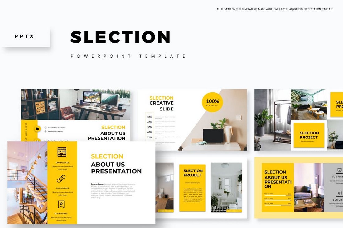 Detail Template Powerpoint Minimal Nomer 8