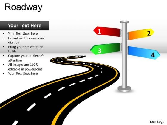 Detail Template Powerpoint Road Nomer 17
