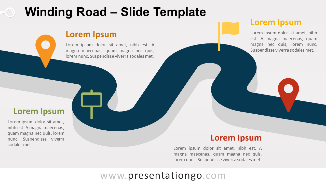 Detail Template Powerpoint Road Nomer 22