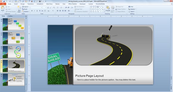 Detail Template Powerpoint Road Nomer 36