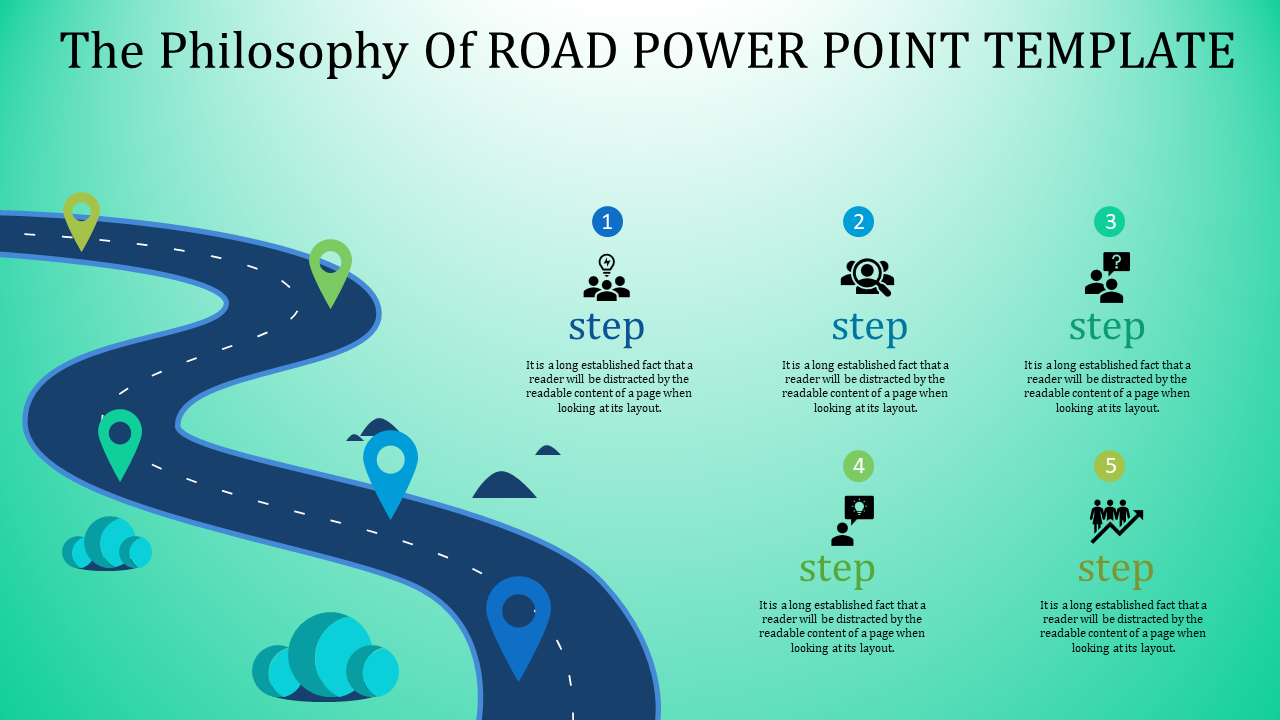 Detail Template Powerpoint Road Nomer 45