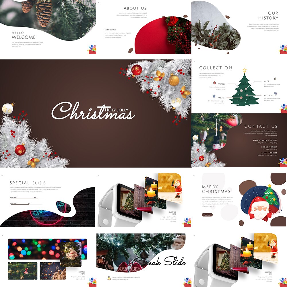 Detail Template Powerpoint Tema Natal Nomer 28