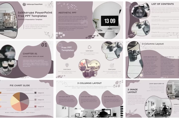 Detail Template Ppt Aesthetic Gratis Nomer 44