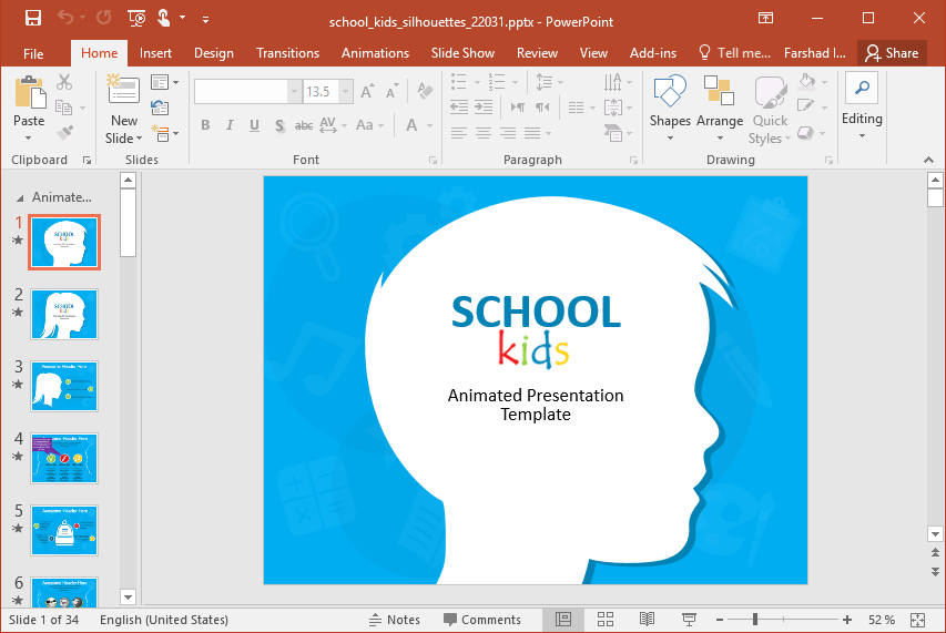 Detail Template Ppt Kids Nomer 32