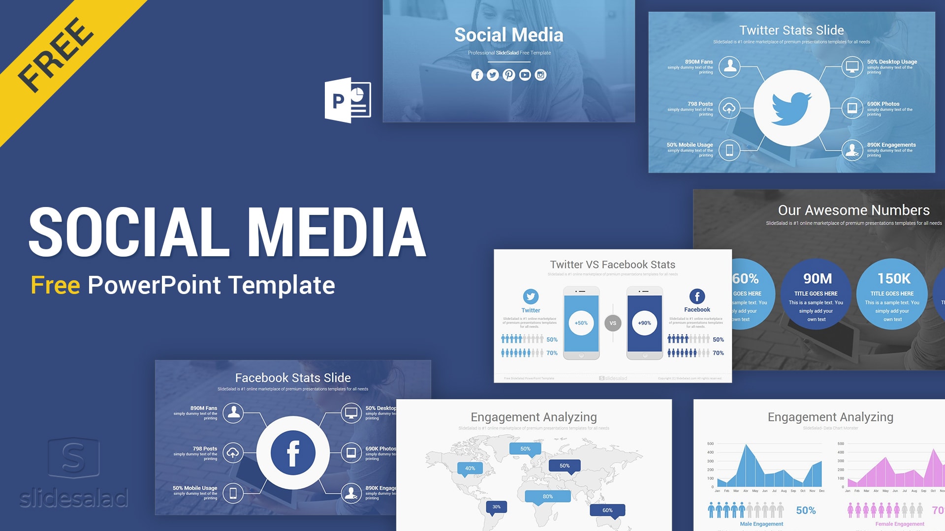 Detail Template Ppt Social Nomer 3