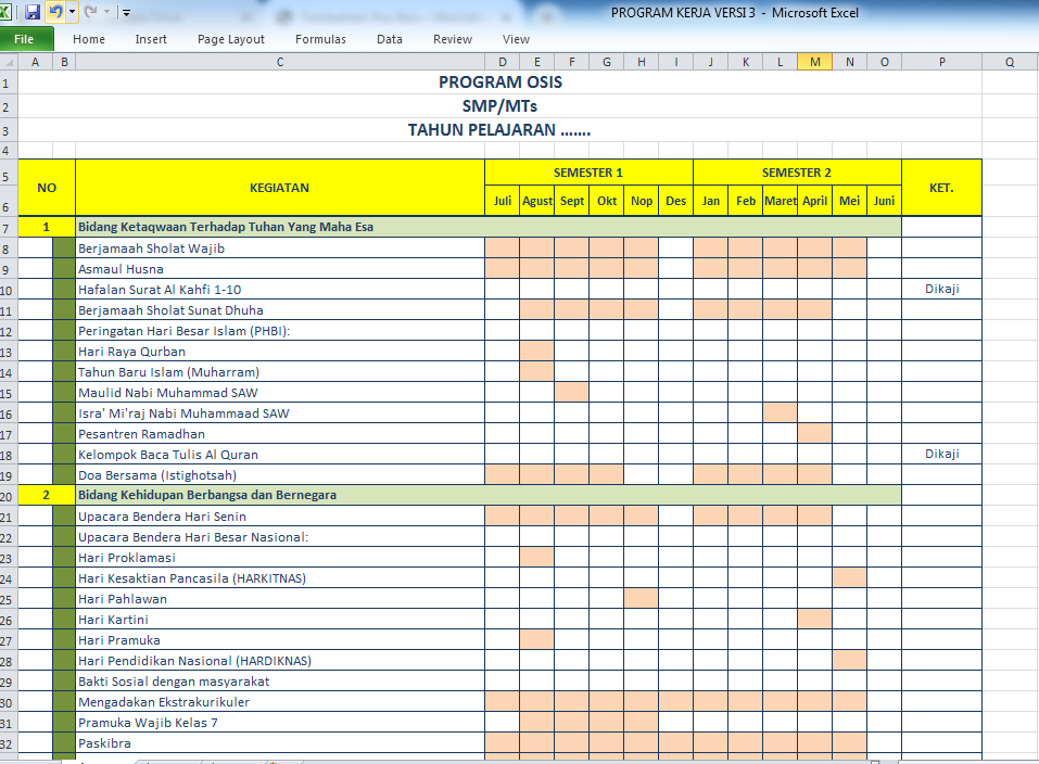 Detail Template Program Kerja Nomer 31