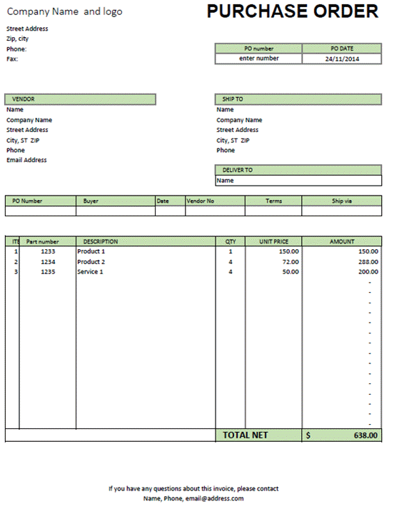 Detail Template Purchase Order Xls Nomer 14