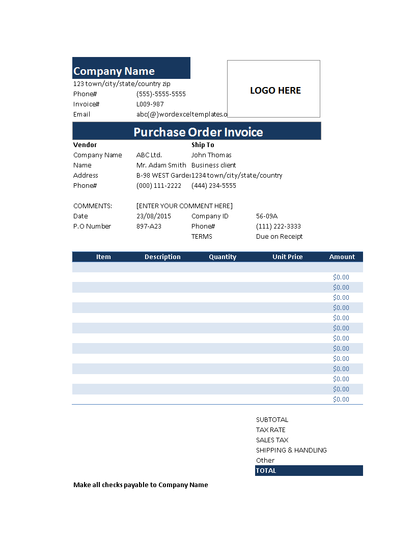Detail Template Purchase Order Xls Nomer 49