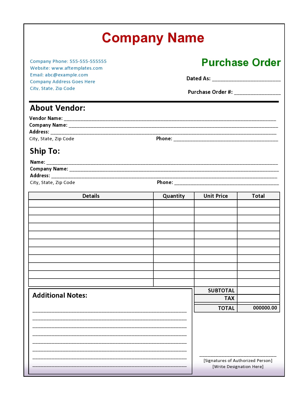 Detail Template Purchase Order Xls Nomer 8