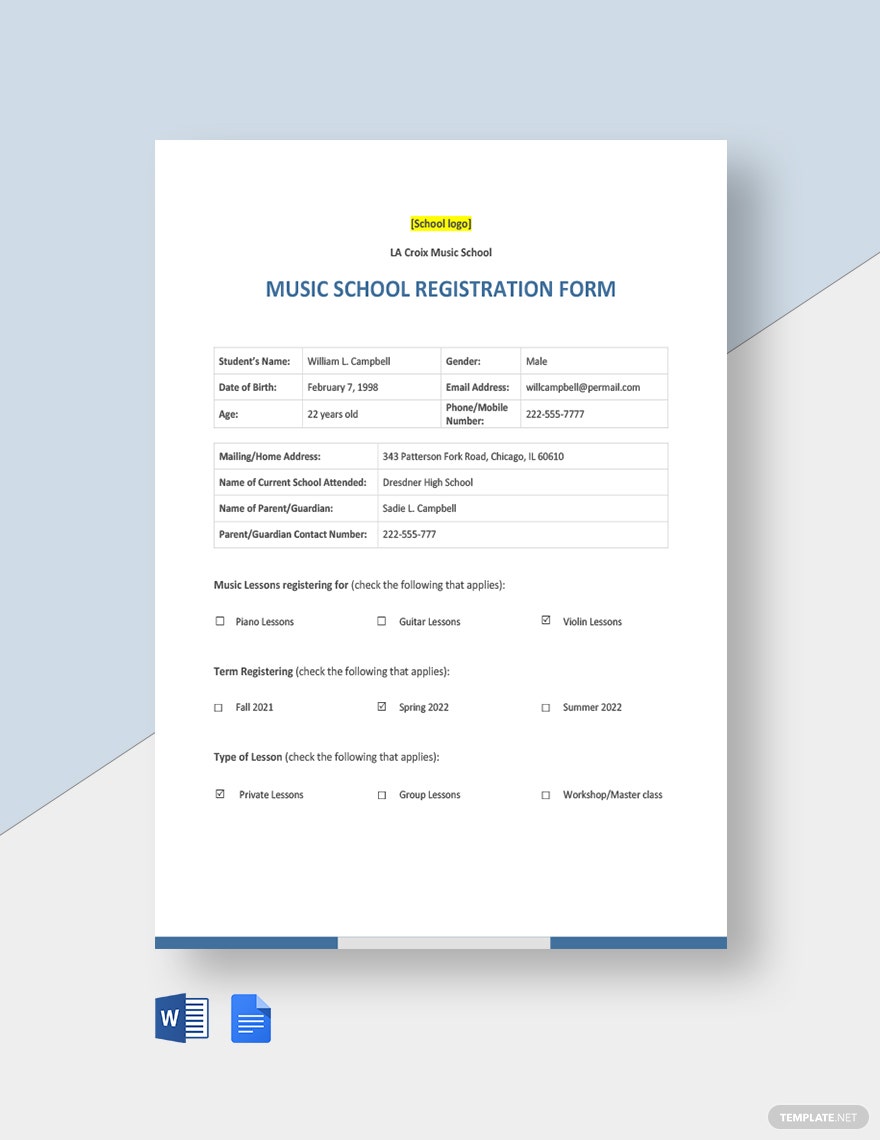 Detail Template Registration Form Free Nomer 44